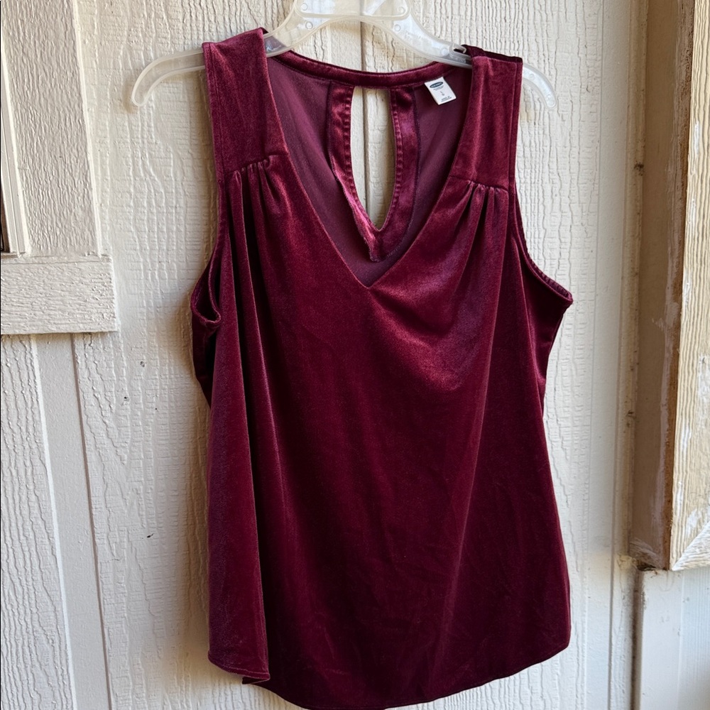 Old Navy Velvet Burgundy Sleeveless Top